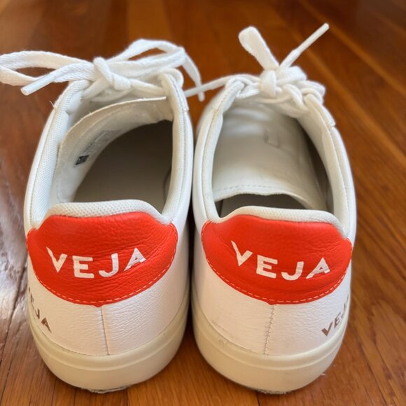 VEJA CAMPO LEATHER WHITE ORANGE - Picture 5 of 8